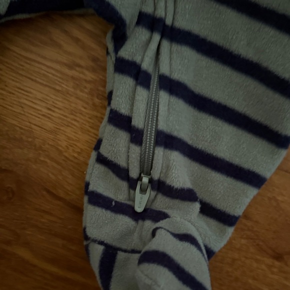 Carter's Green and Black Striped Footie Pajamas - Picture 2 of 9